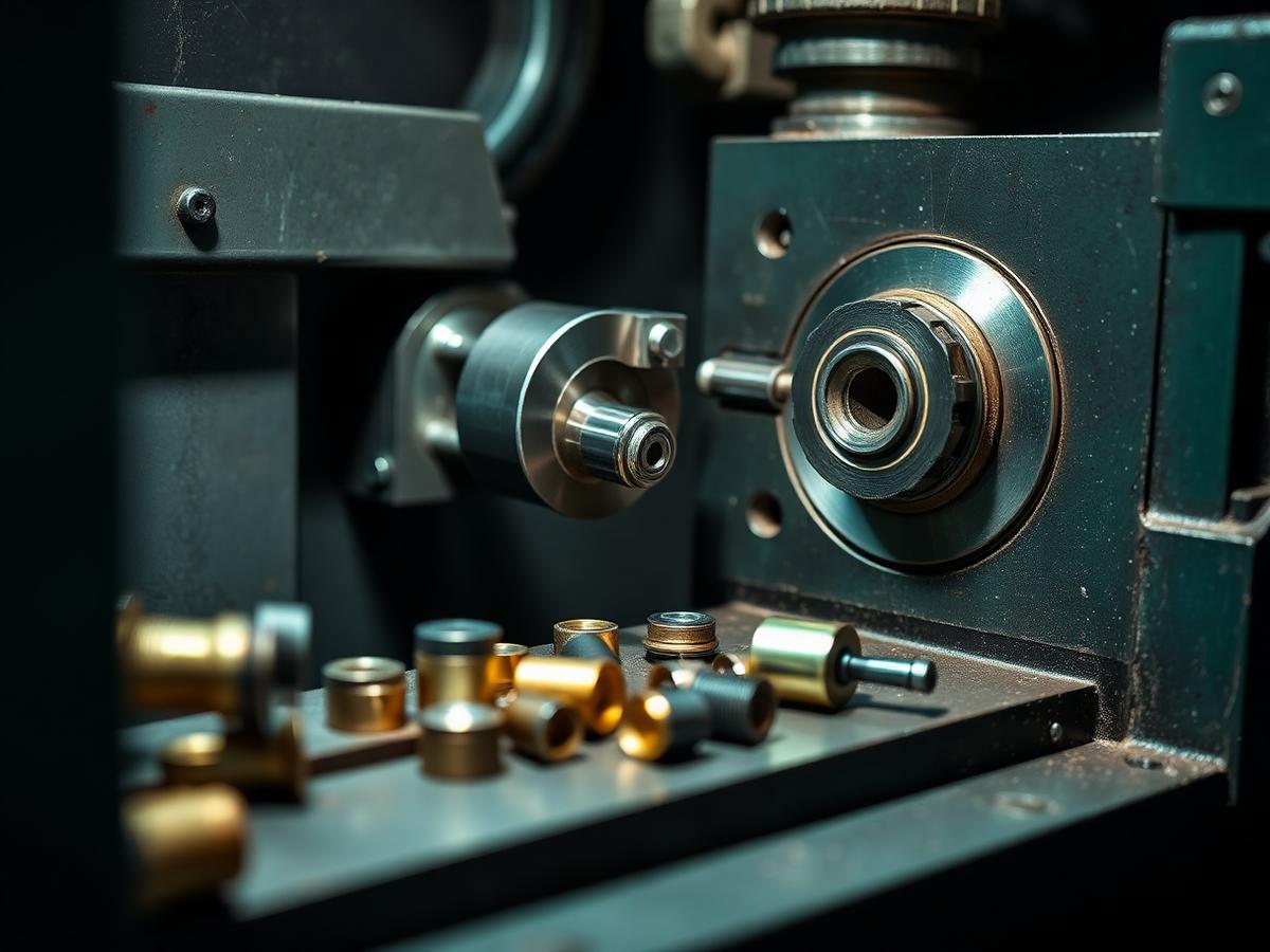 Automatic lathe producing precision metal parts